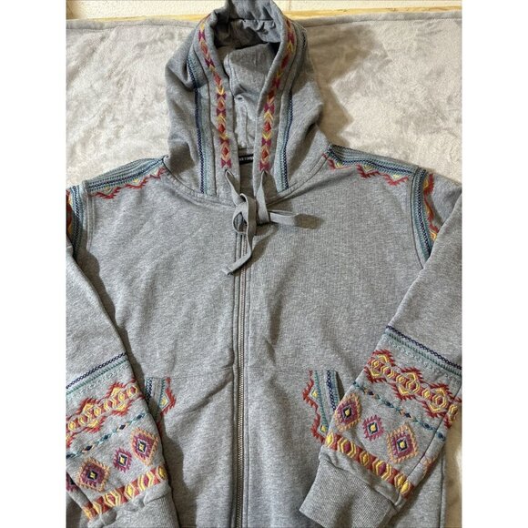 Women’s Driftwood Voyager Way Hoodie Aztec Embroidered Gray Size Small - Picture 7 of 13